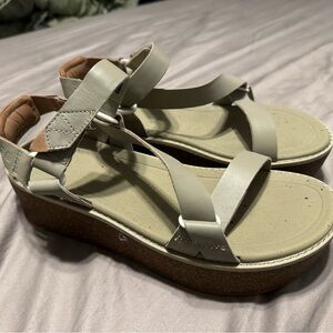 Teva Madera Sage and Brown Platform Sandals